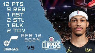 Darius Bazley player Full Highlights vs CLIPPERS NBA Regular season game 12-04-2024