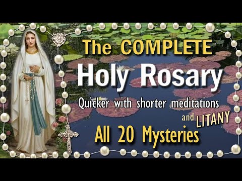 🌹ALL 20 Mysteries of the Holy Rosary, Short Meditations, COMPLETE Twenty Decades, Scenic, Relaxing
