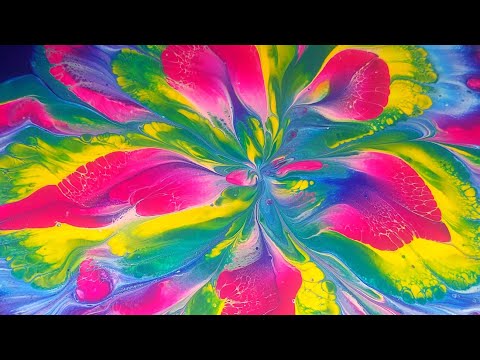 #33- Reverse Flower Dip Technique | Fluid Art | Abstract Acrylic Pour Painting