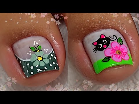 DISEÑOS DE UÑAS FACILES y BONITOS /ARTE en uñas 💅🦶🏼😍