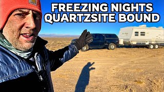 Freezing on the way to the BIGGEST RV Nomad Gathering in the USA Quartzsite Arizona