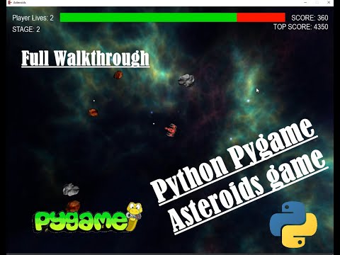 Asteroids Tutorial - Full Walkthrough | Python | Pygame | Coding
