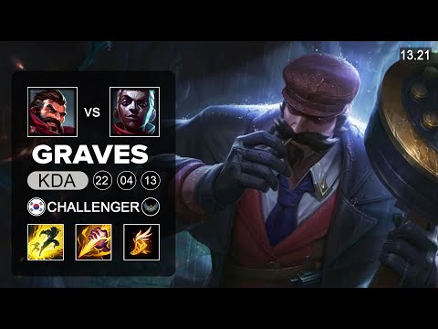 Graves vs Ekko Jungle - KR Challenger - Patch 13.21 Season 13