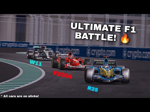 ULTIMATE F1 RACE: Ferrari F2004 VS Mercedes W11 VS Renault R25 at Jeddah!