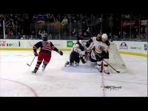 Taylor Pyatt goal 23 Jan 2013 Boston Bruins vs NY Rangers NHL Hockey