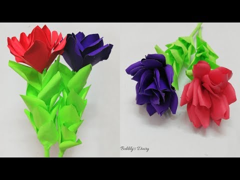 Paper Crafts Flowers - How To Make Paper Flowers - DIY Room Decor Video