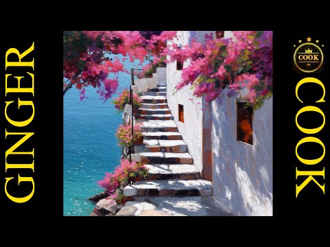 Learn to Paint a Beautiful Greek Mediterranean Villa- Art Anyone Can Create in Acrylics