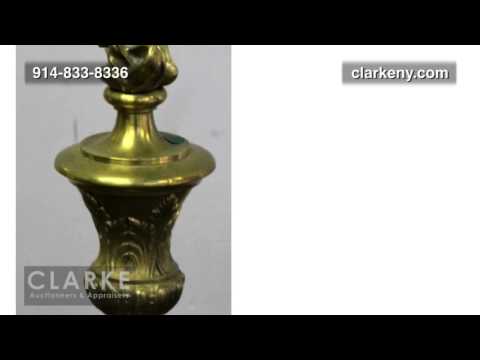 Gilt Bronze Andirons with Claw Feet | Bronze Andirons | Clarke Auction Gallery