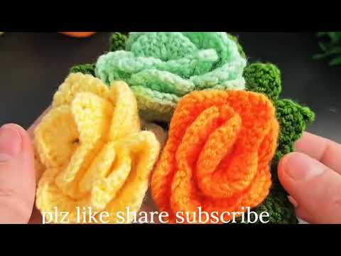 🌹 Beautiful Crochet Rose Flower Basket | Easy Tutorial