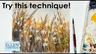 My favorite watercolor technique for soft Wildflowers