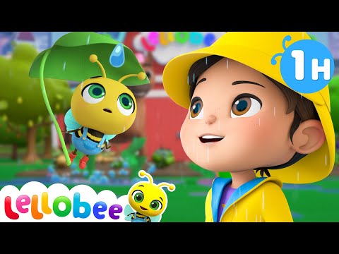 Ella and Bee Discover the Joy of Rain | 🌻Lellobee City Farm - Kids Playhouse Song Mix