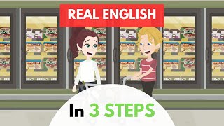 Real English in 3 Steps: Shopping & Small Talk | Easy English Lesson for Beginners