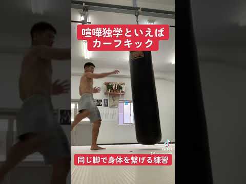 喧嘩独学でカーフキックだけど空手　#shorts