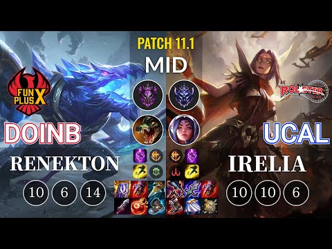 FPX Doinb Renekton vs KT Ucal Irelia Mid - KR Patch 11.1