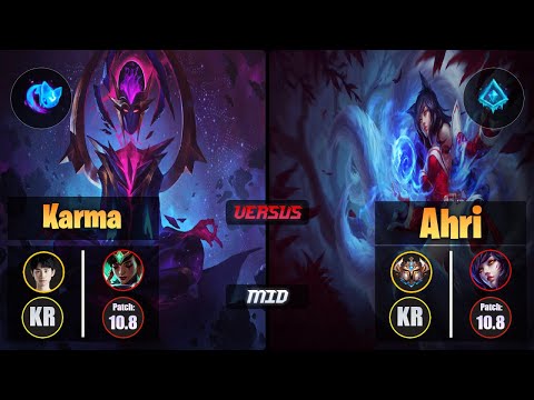 Doinb KARMA (Mid) [Summon Aery] VS AHRI - Challenger KR Patch 10.8