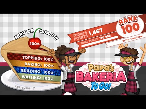 Papa's Bakeria To Go - Rank 100 & Perfect Day - YouTube