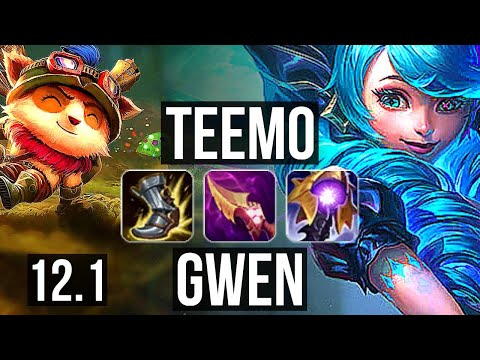 TEEMO vs GWEN (TOP) (DEFEAT) | 3.5M mastery, 8 solo kills, Legendary | EUW Grandmaster | 12.1