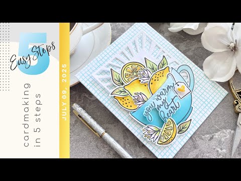 DIY Lemon Tea Cup Card Tutorial for Crafters | CARDMAKING IN 5 EASY STEPS | Hero Arts Coffee or Tea