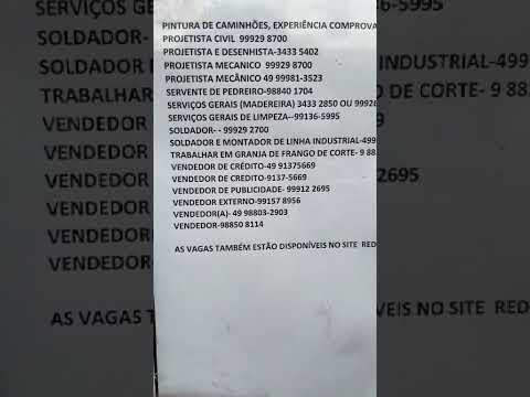 vagas de emprego para Xanxerê-SC