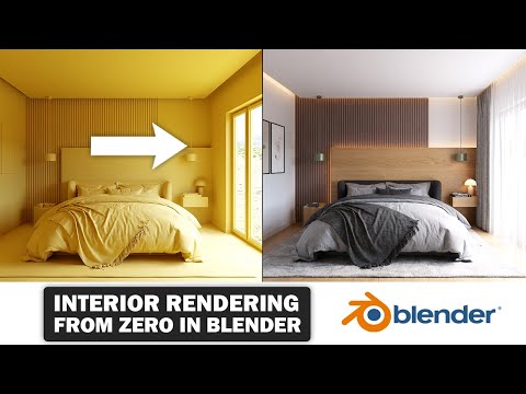 Blender - Bedroom Tutorial [Modeling, Lighting, Materials, Rendering]