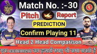 Today IPL Match Pitch Report | KKR vs RCB Pitch Report, H2H Playing 11, Match Prediction