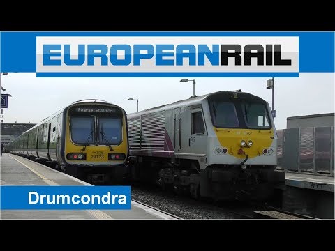 Irish Rail Class 201 General Motors locomotive 207 passes Drumcondra station light engine