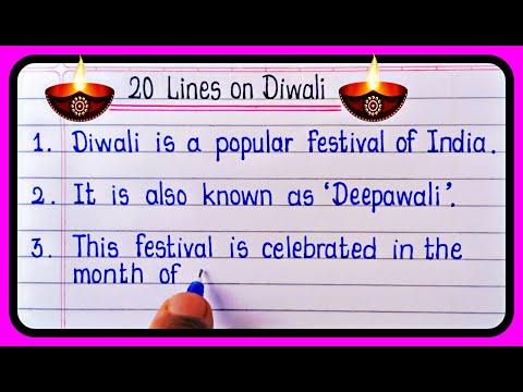 20 Lines on Diwali in English | Diwali Essay in English 20 Lines | Essay on Diwali