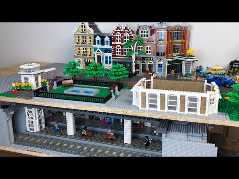 Bau einer Lego Stadt Teil 82. - Eingang zum Bahnhof