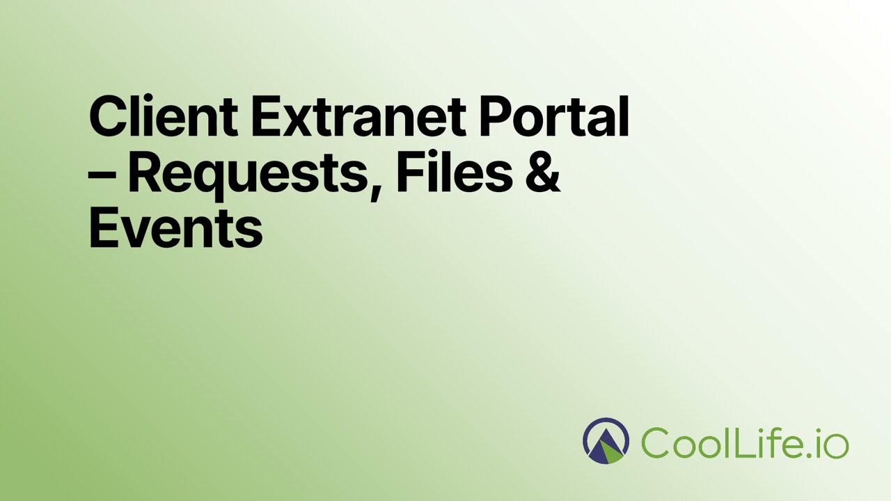Client Extranet Portal – Requests, Files & Events
