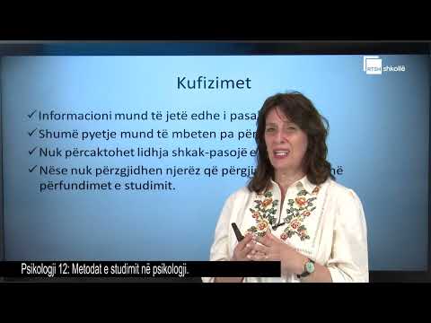 Metoda e studimit ne psikologji |Psikologji 12