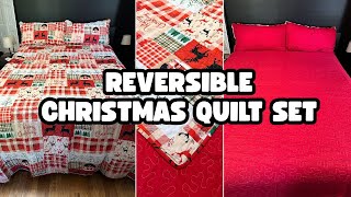 Reversible Christmas Quilt Set with Shams | Full Review