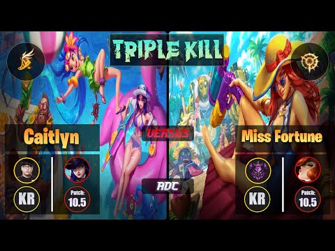 Lava CAITLYN (ADC) [Fleet Footwork] VS MISS FORTUNE - Master KR Patch 10.5 Triple Kill