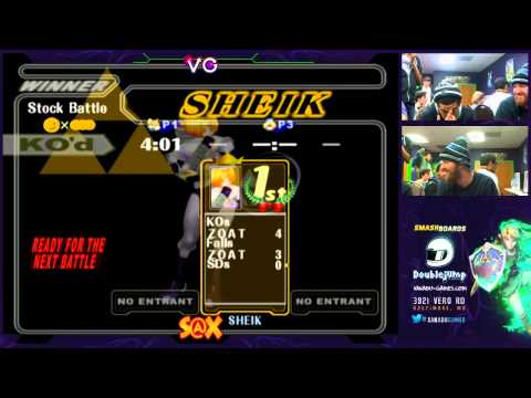 S@X - SSBM Losers Quarters - Plank (Sheik) vs DJ Nintendo (Fox/Mario)