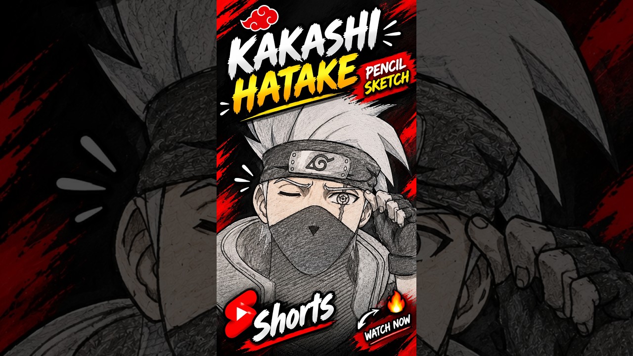 😱 I Drew KAKASHI HATAKE With Just a Pencil! ✏️🔥 | Naruto Drawing #shorts #kakashi #pencilsketch