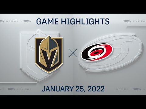 NHL Highlights | Golden Knights vs. Hurricanes - Jan 25, 2022