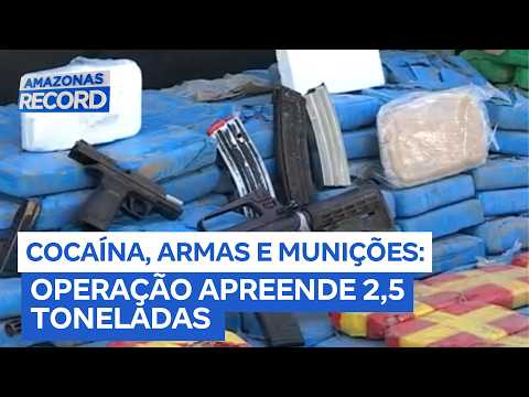 Operação apreende 2,5 toneladas de cocaína, armas e munições no Rio Solimões