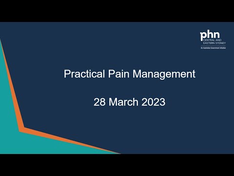 Practical pain management - 28 March 2023