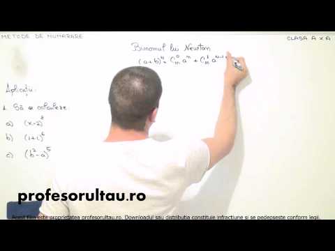 16   cls10   Metode de numarare   binomul lui Newton   aplicatii   partea 1 - profesorultau.ro