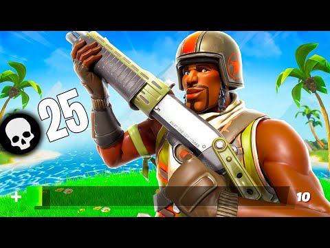 25 Kill Solo Squad Win! INSANE 10HP CLUTCH! Full Gameplay Fortnite Season 6
