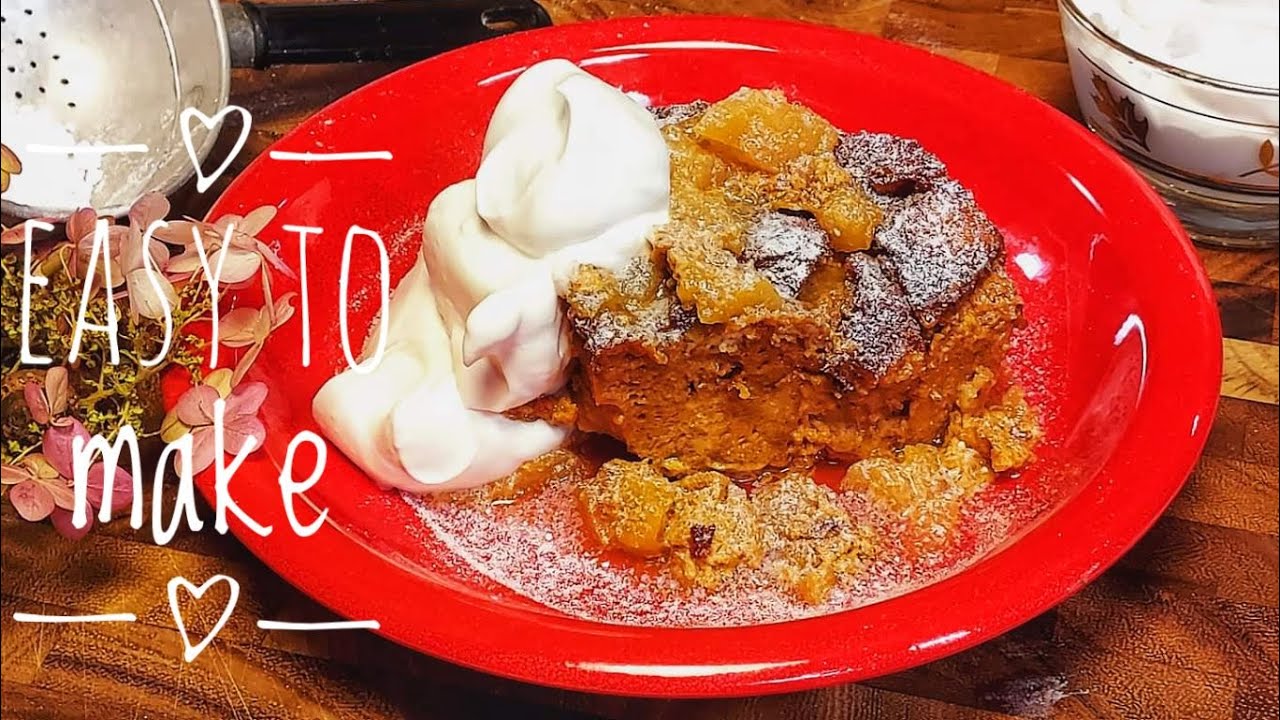 Pastry chef makes Caramel Apple Bread Pudding | It's easy to make Caramel from scratch