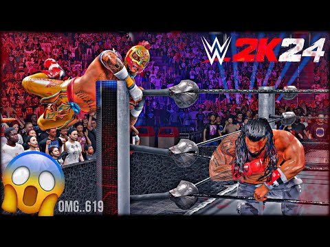 WWE 2K24 - Handicap Match | Rey Mysterio vs Bloodline |●Brutal Match PS5 Gameplay 4K