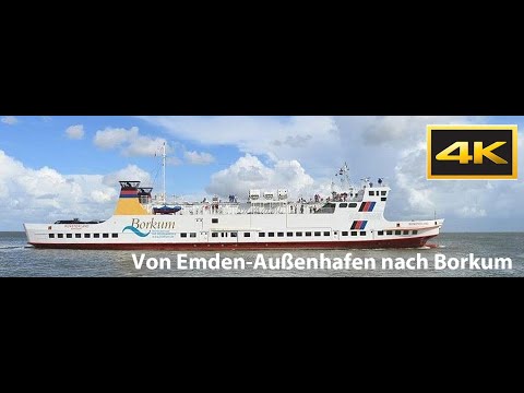 Von Emden Außenhafen nach Borkum ( Video-Qualität: SD-HD-4K )
