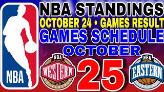 Nba Standings Today October 24, 2025 | Games Result | Games Schedule October 25, 2025