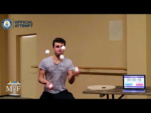 Michael Ferreri Guinness World Record most juggling catches in 1 minute 5 balls (2018)