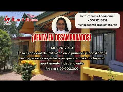 Venta Desamparados Hermosa Casa de 4 Habitaciones con Apartamento Independiente y Vistas
