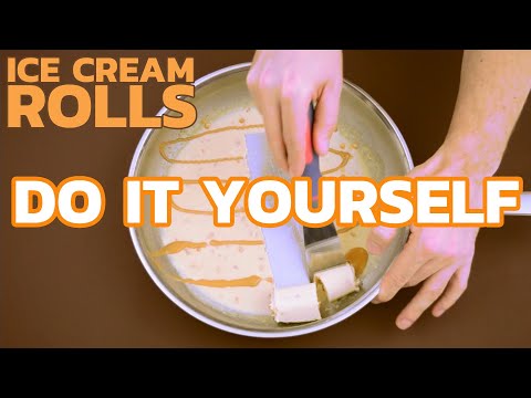 Ice Cream Rolls - DIY RECIPE | How to make Ice Cream Rolls at home - with peanut butter
