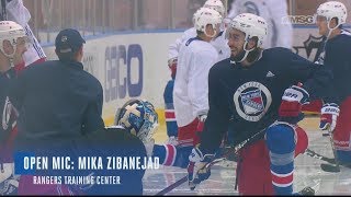 Mika Zibanejad Yucking It Up at Rangers Practice