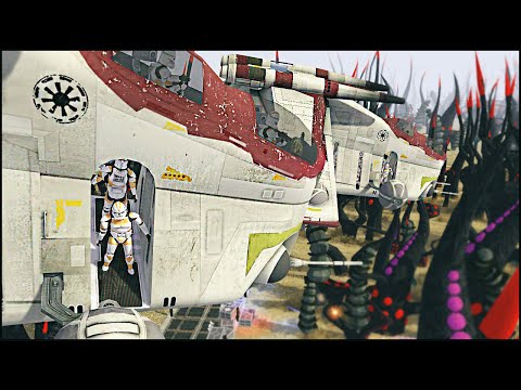CLONE LAAT AIR SUPPORT - Star Wars: Galaxy at War Mod Gameplay
