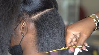She said, "Cut shorter than last time!"