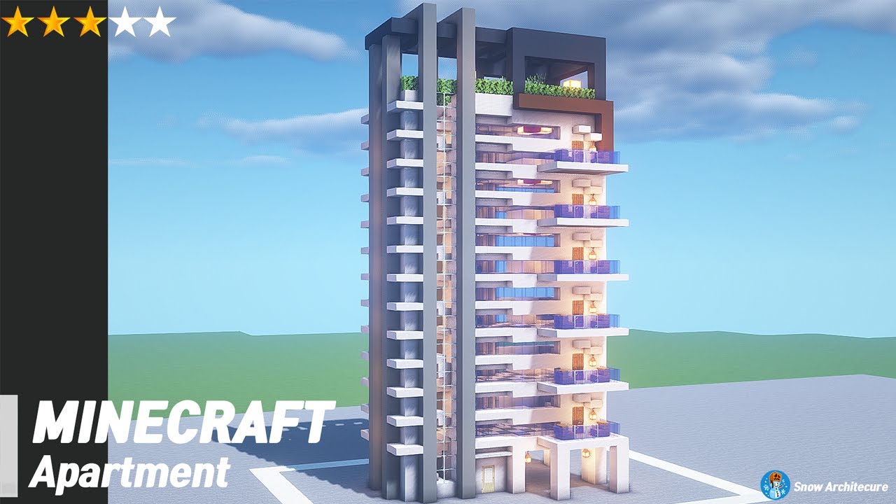 Minecraft : Modern Apartment house l Architecture Class (##18)